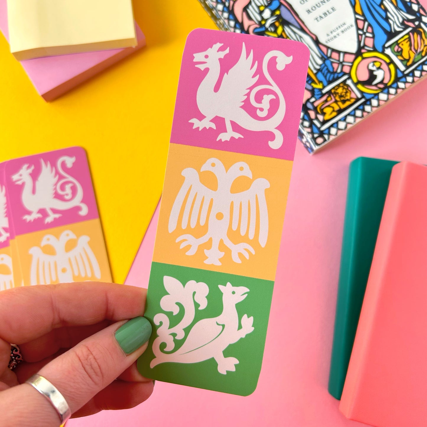 Medieval Tiles Bookmark (Winged Creatures)