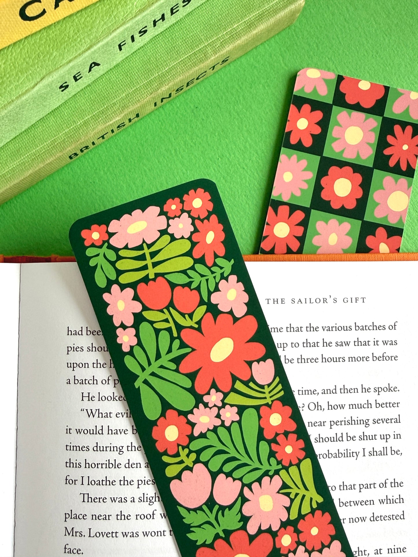 Pink and Red Flower Bookmark