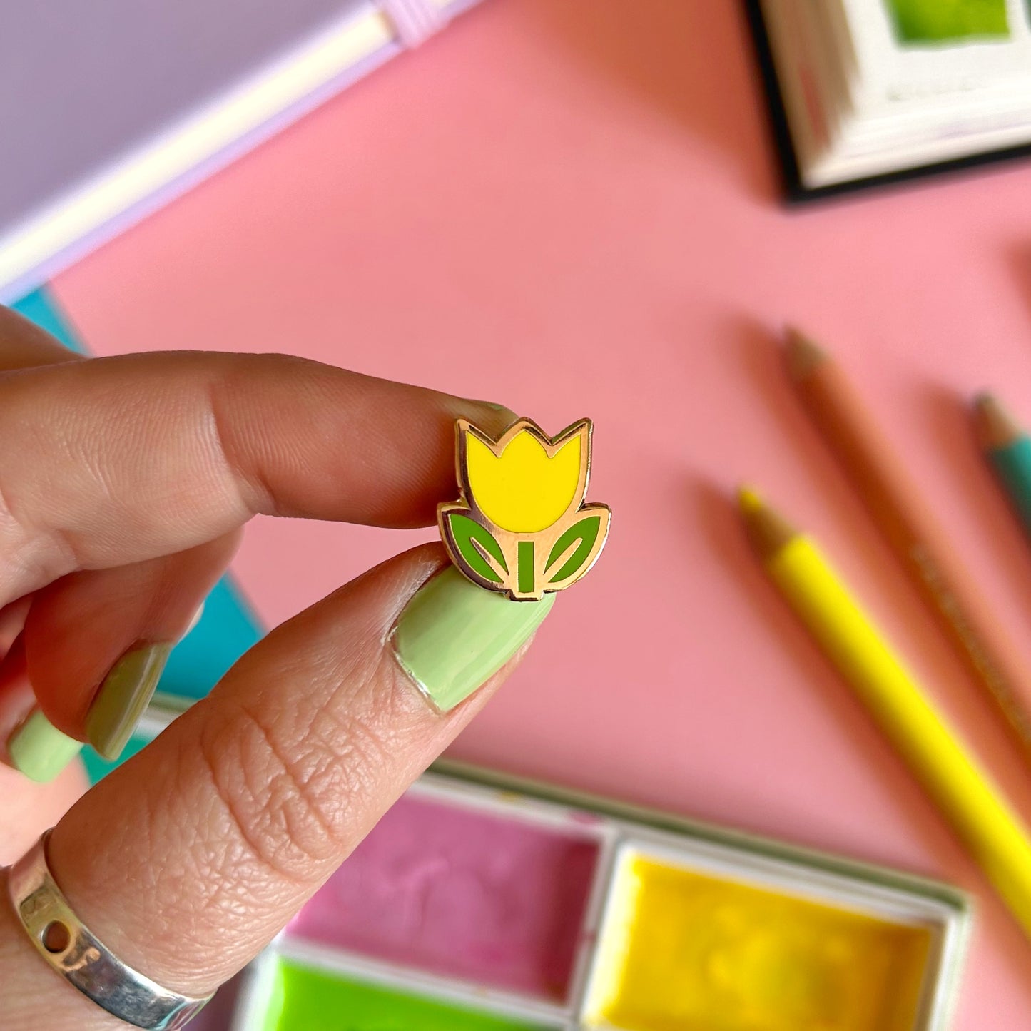 Yellow Tulip Enamel Pin
