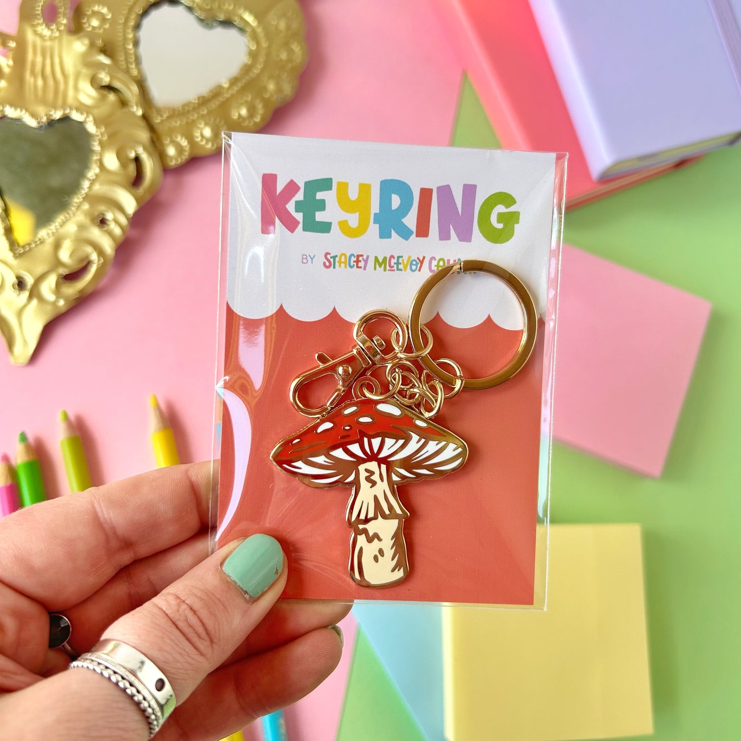 Red Mushroom Keyring