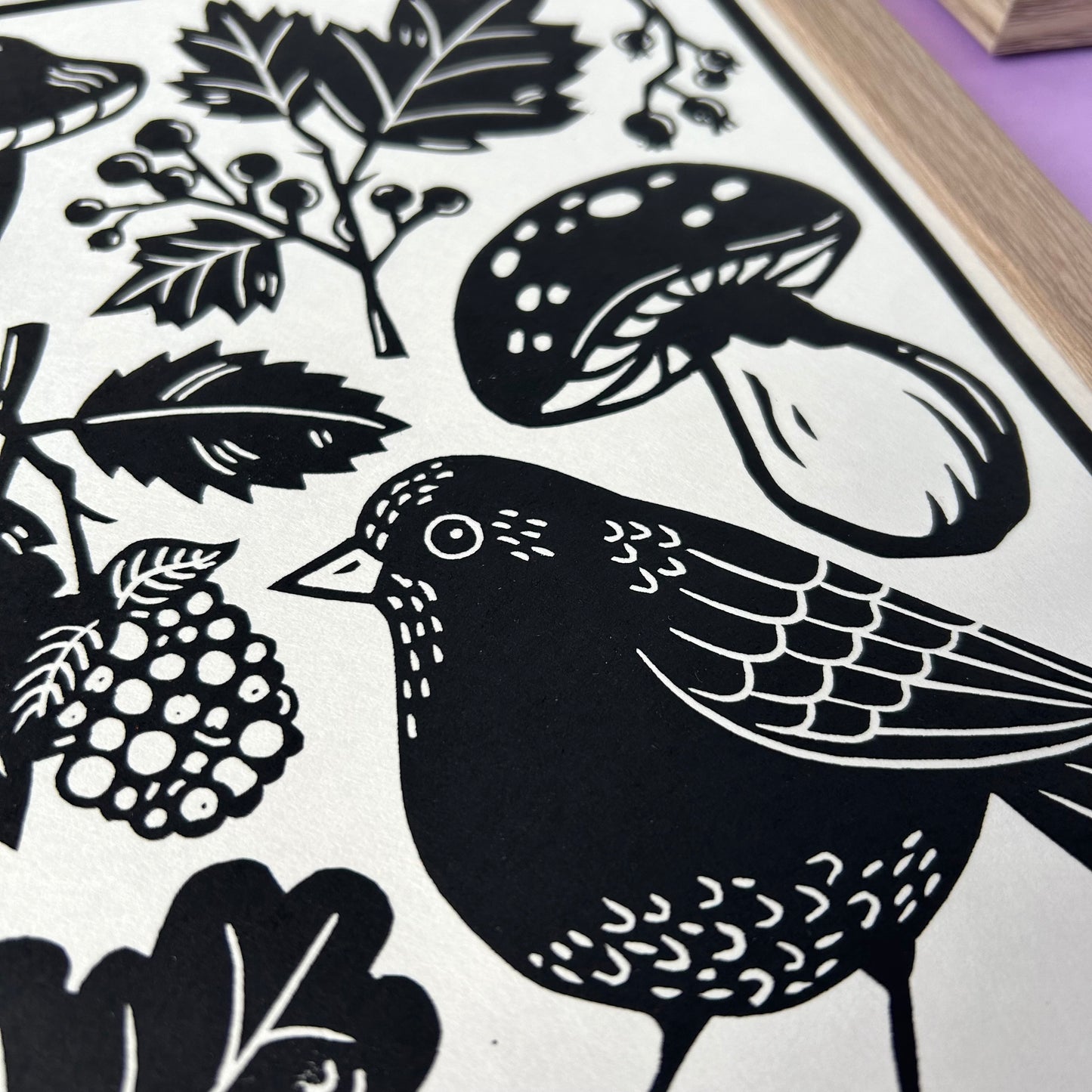 Blackbird Lino Print