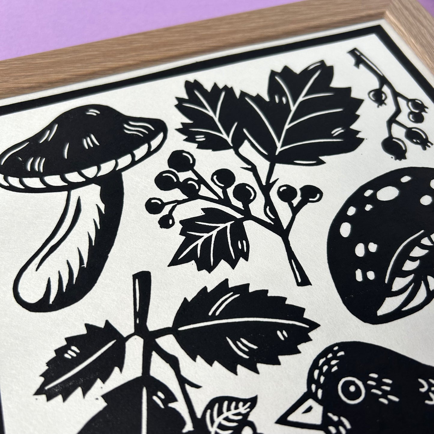 Blackbird Lino Print