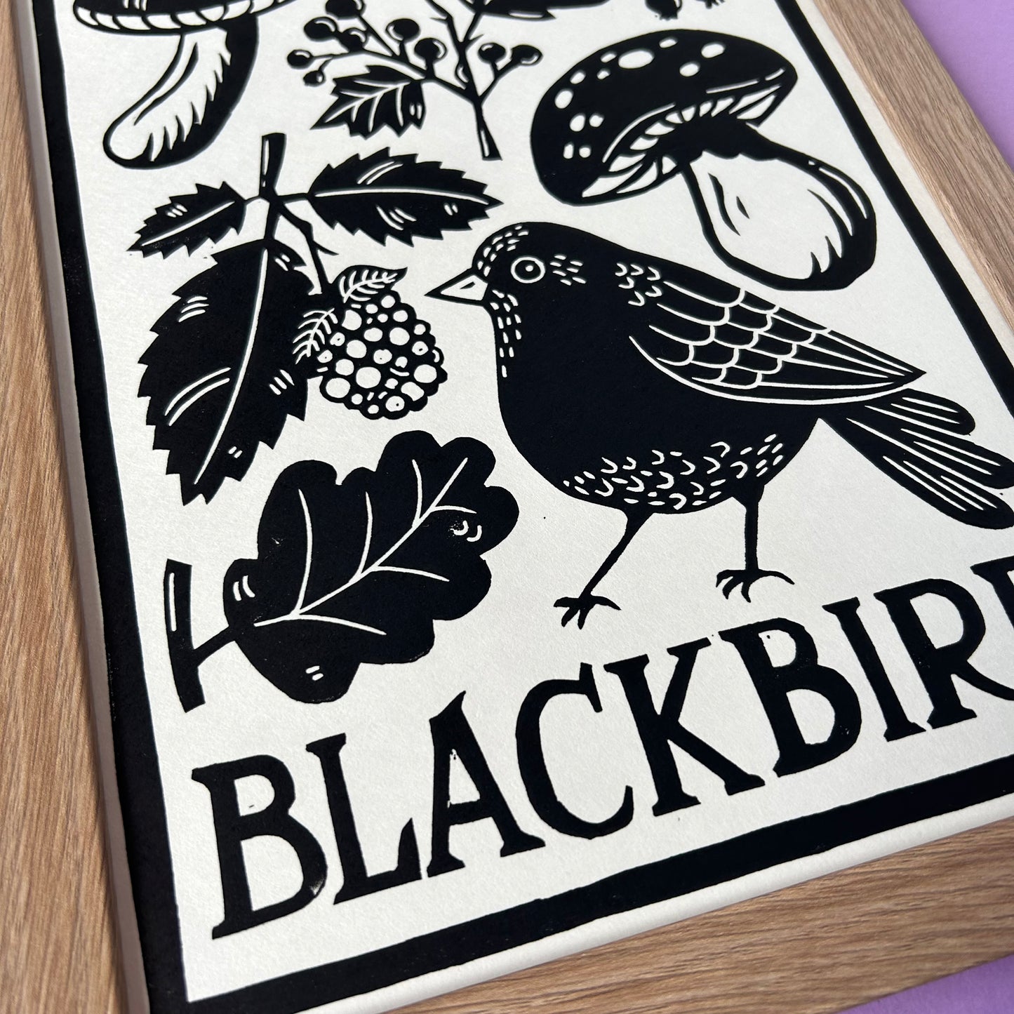 Blackbird Lino Print