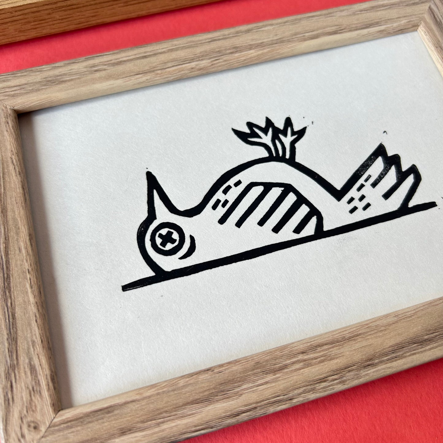 Dead Bird Lino Print