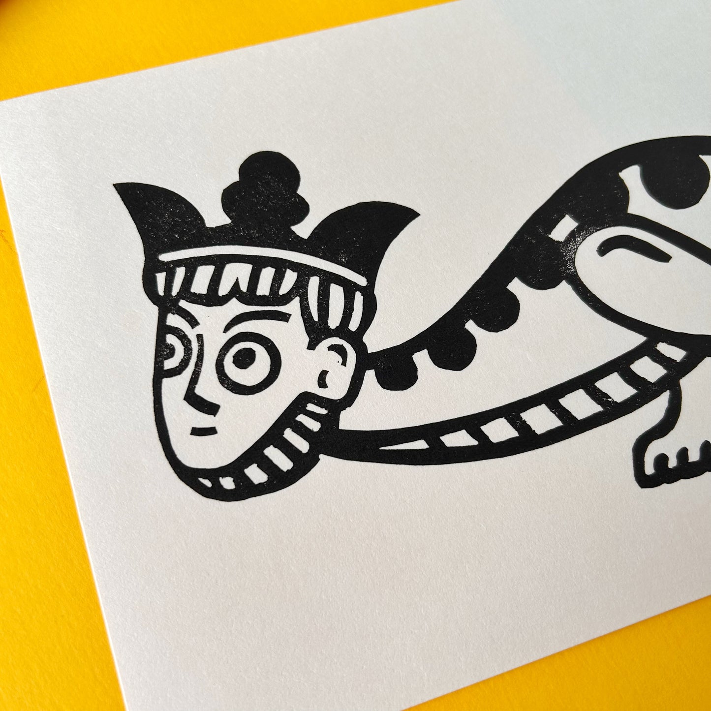 Weird Medieval King Lino Print