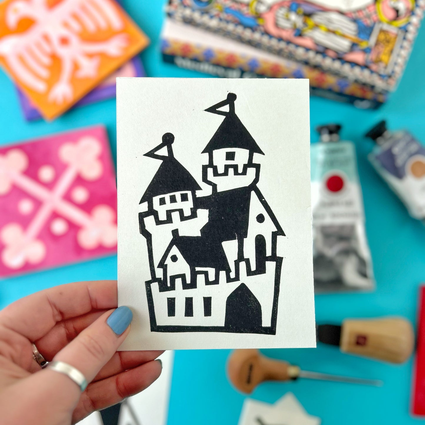 Mini Medieval Castle Lino Print