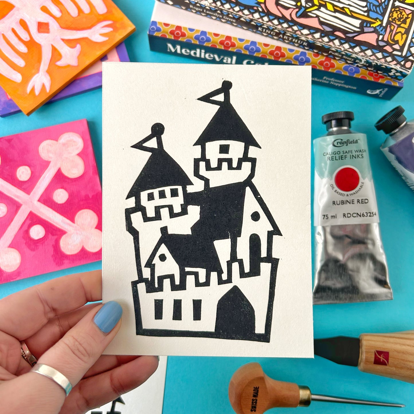 Mini Medieval Castle Lino Print