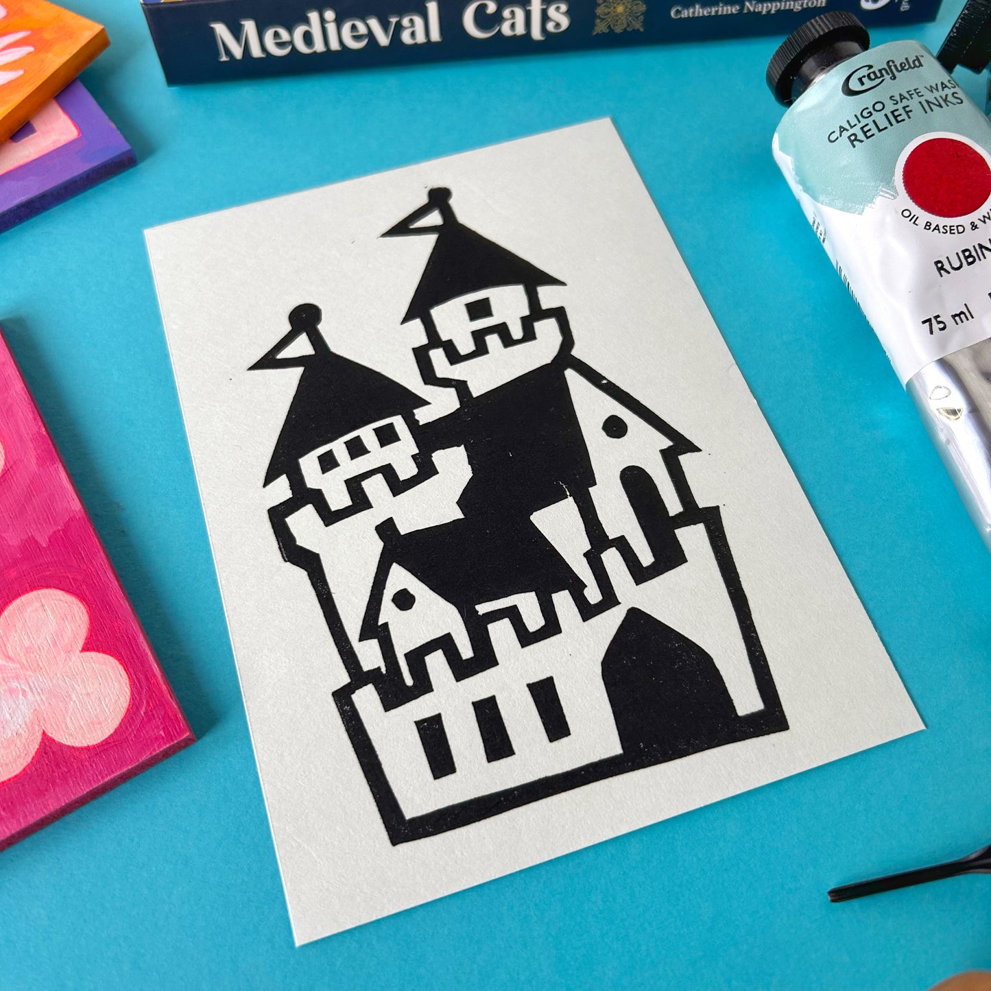 Mini Medieval Castle Lino Print