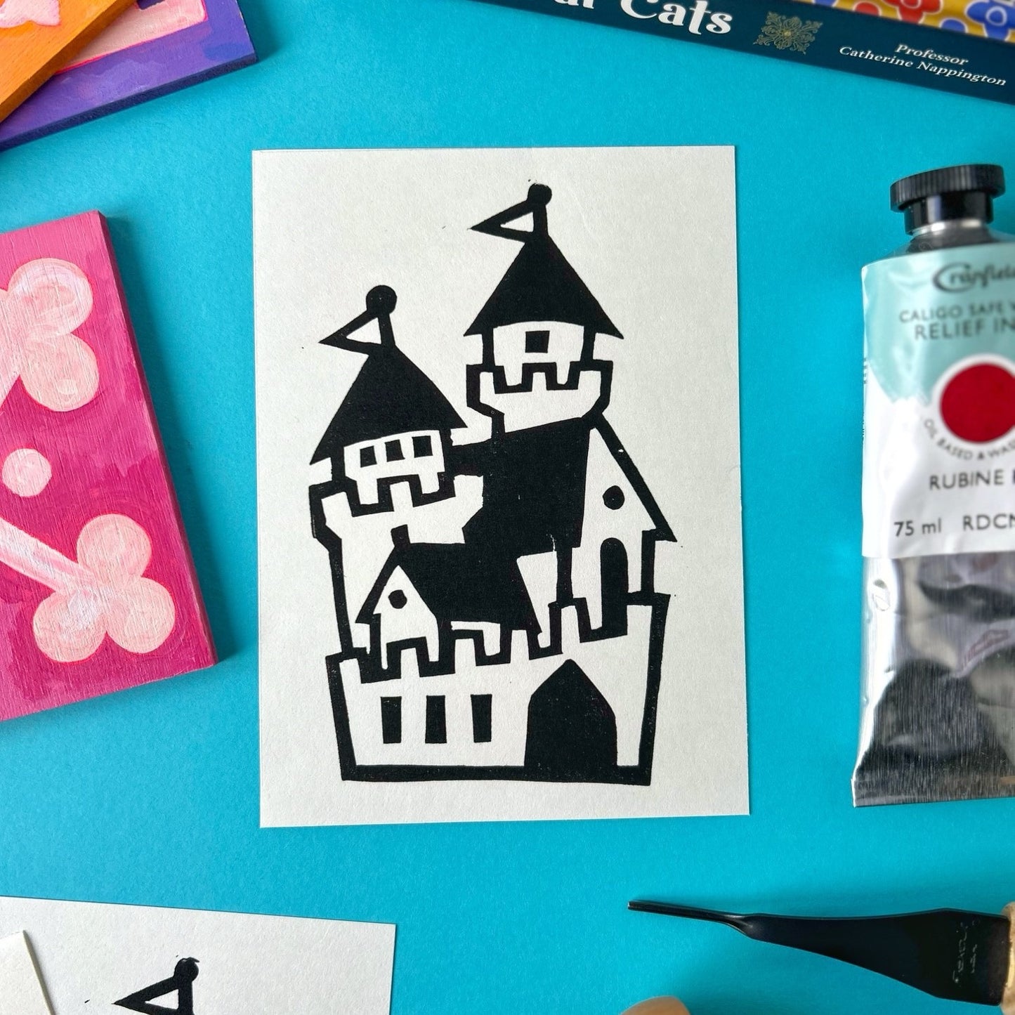 Mini Medieval Castle Lino Print