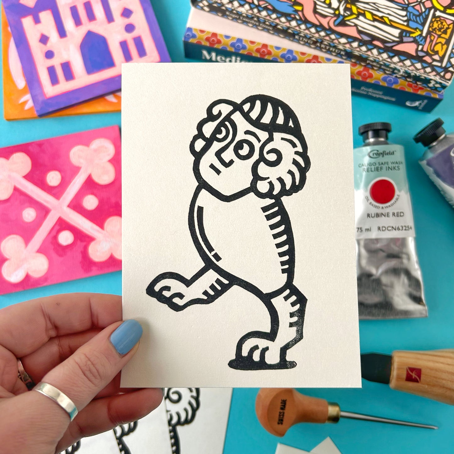 Thigh Guy Medieval Lino Print