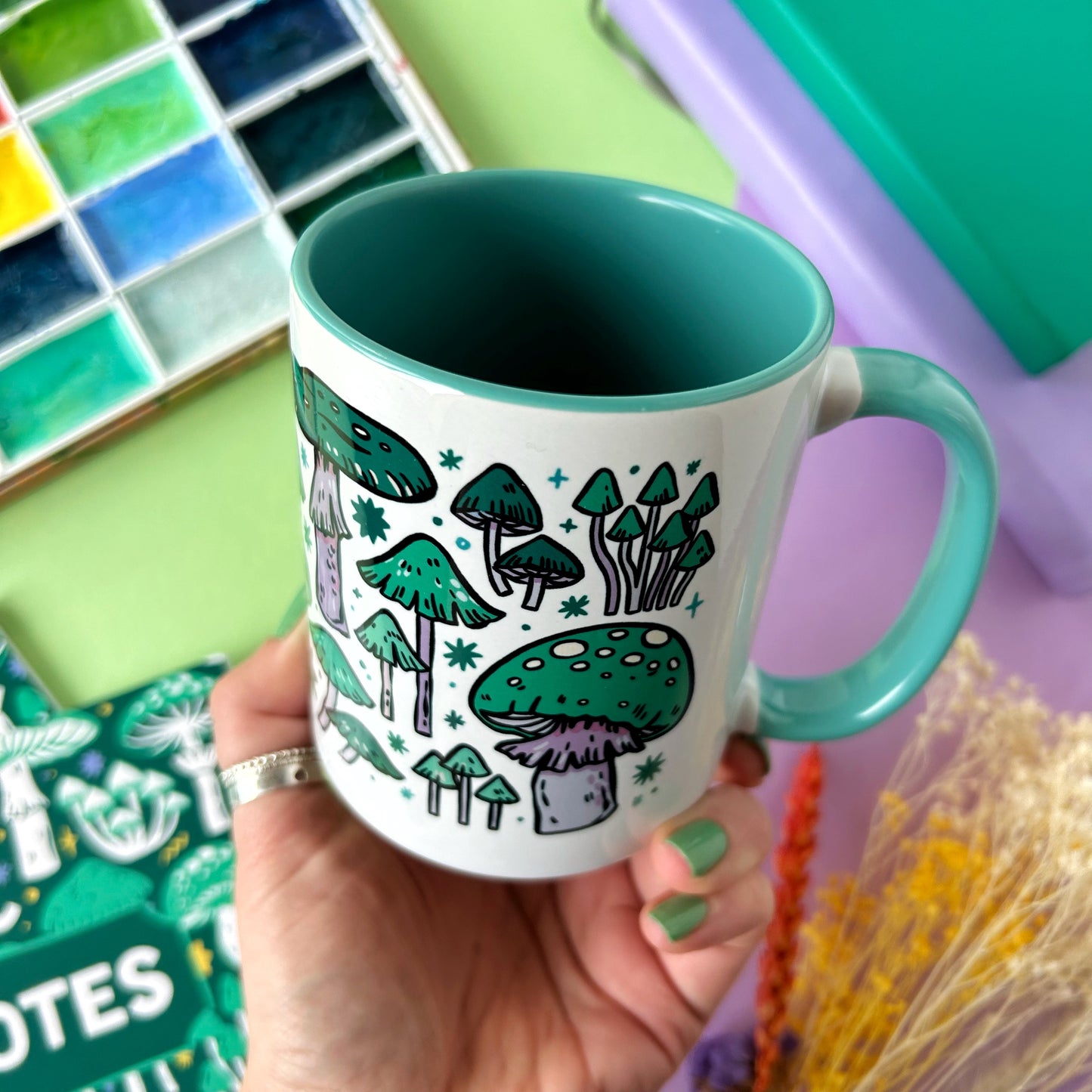 Green Mushroom Mug