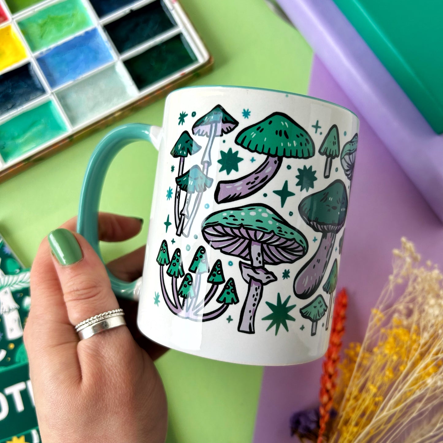 Green Mushroom Mug