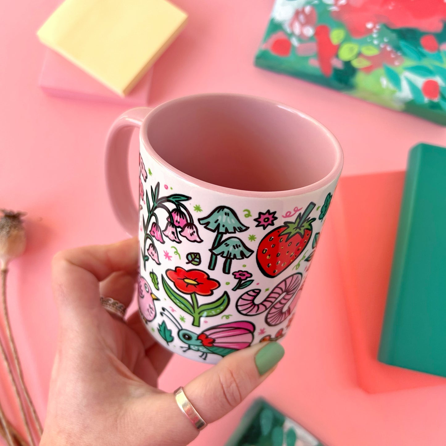 Birds and Frog Mug