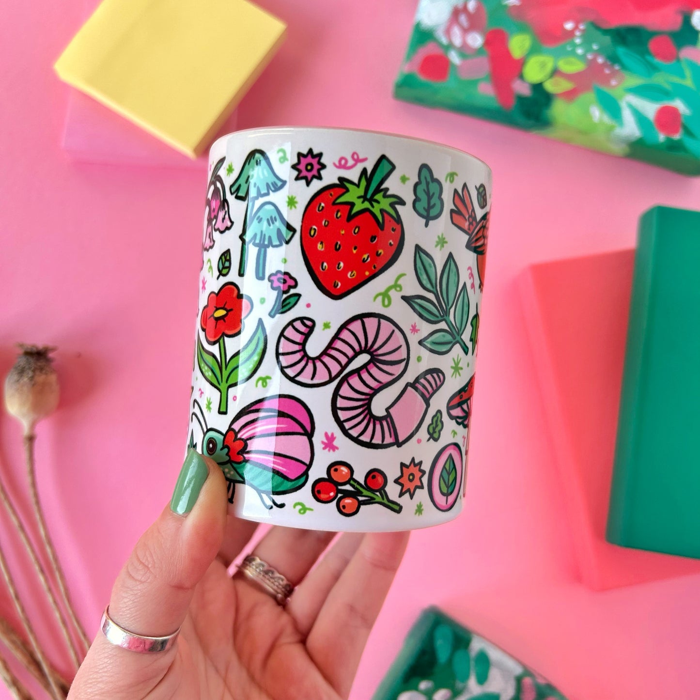 Birds and Frog Mug