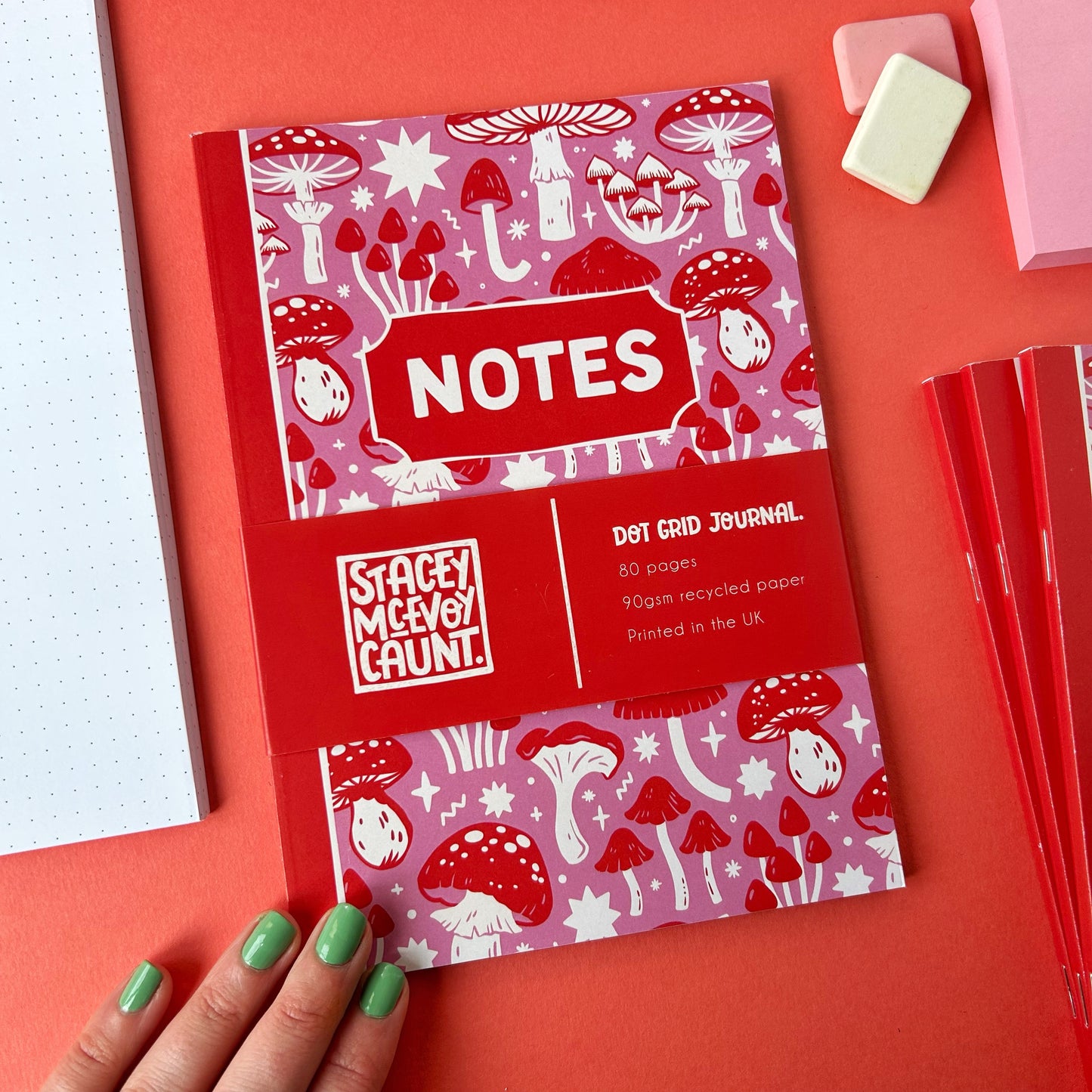 Pink and Red Mushroom Notebook