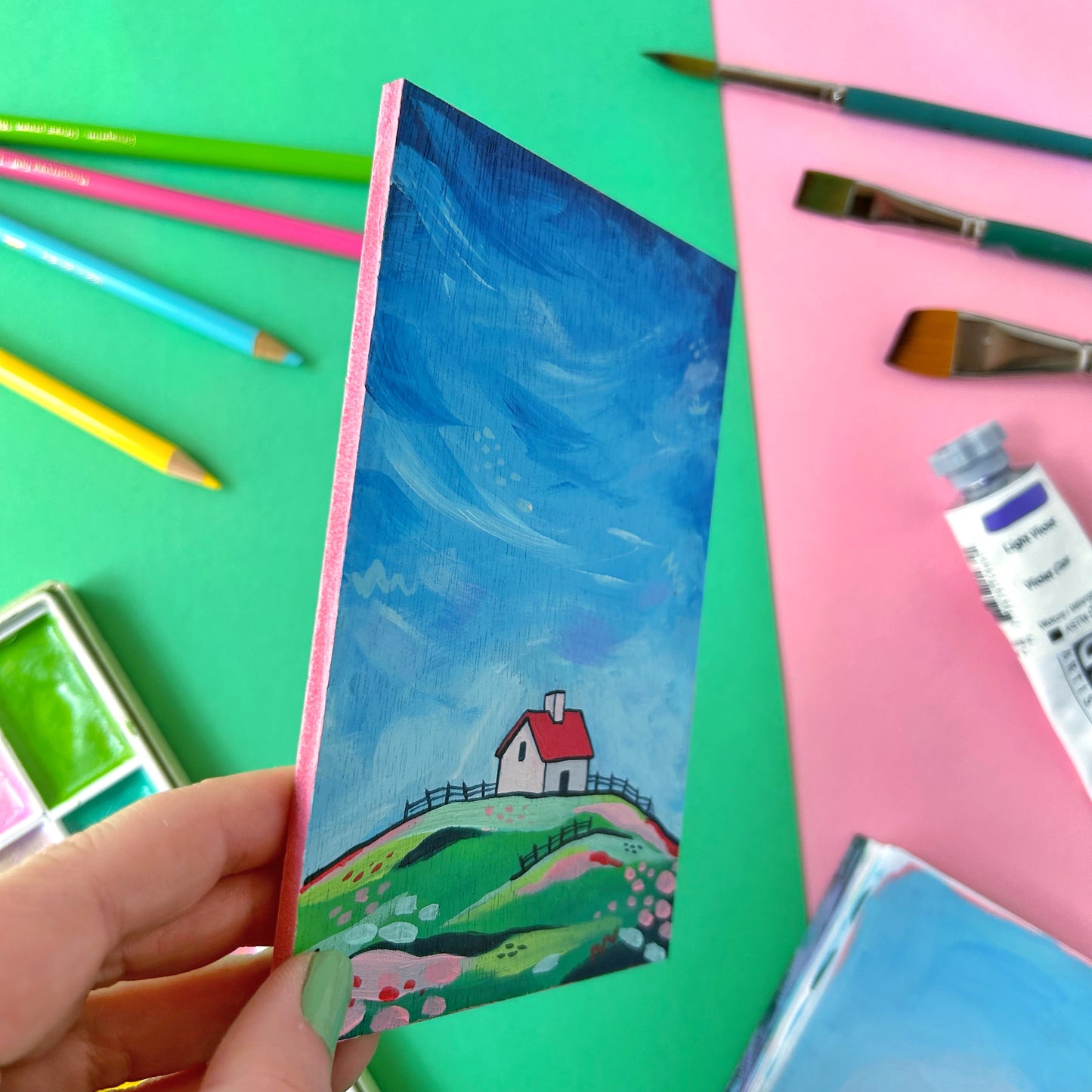 Original Cottage Landscape Painting 01