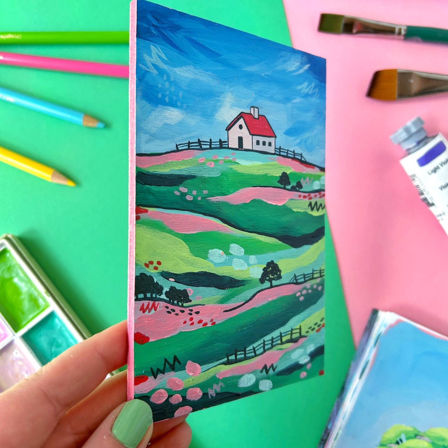 Original Cottage Landscape Painting 02