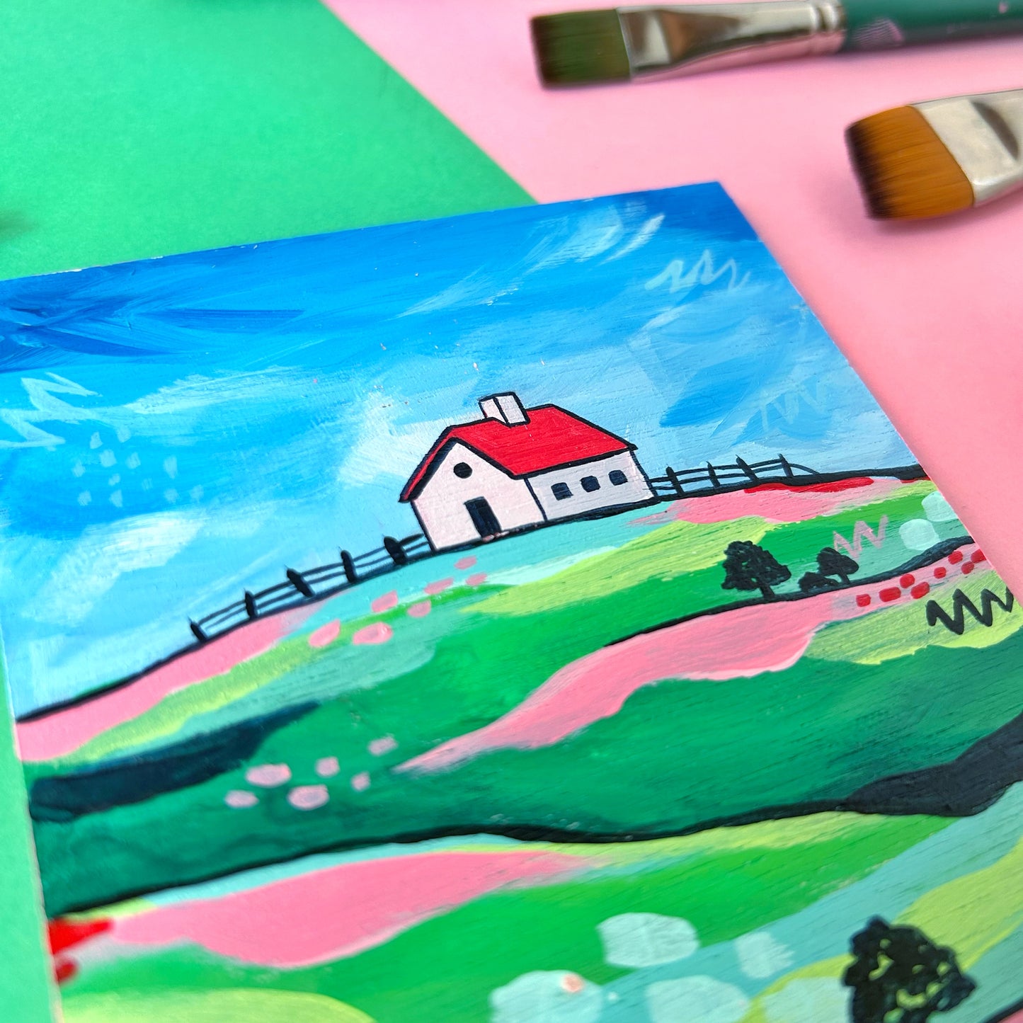 Original Cottage Landscape Painting 02