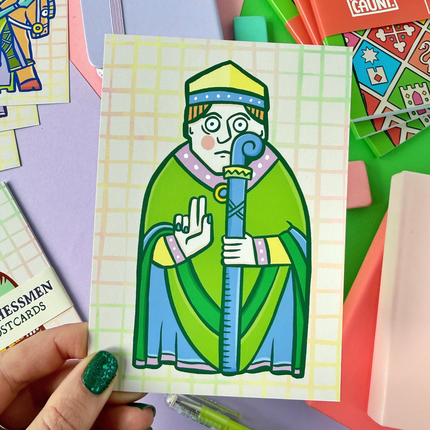 Bishop Lewis Chessmen Postcard