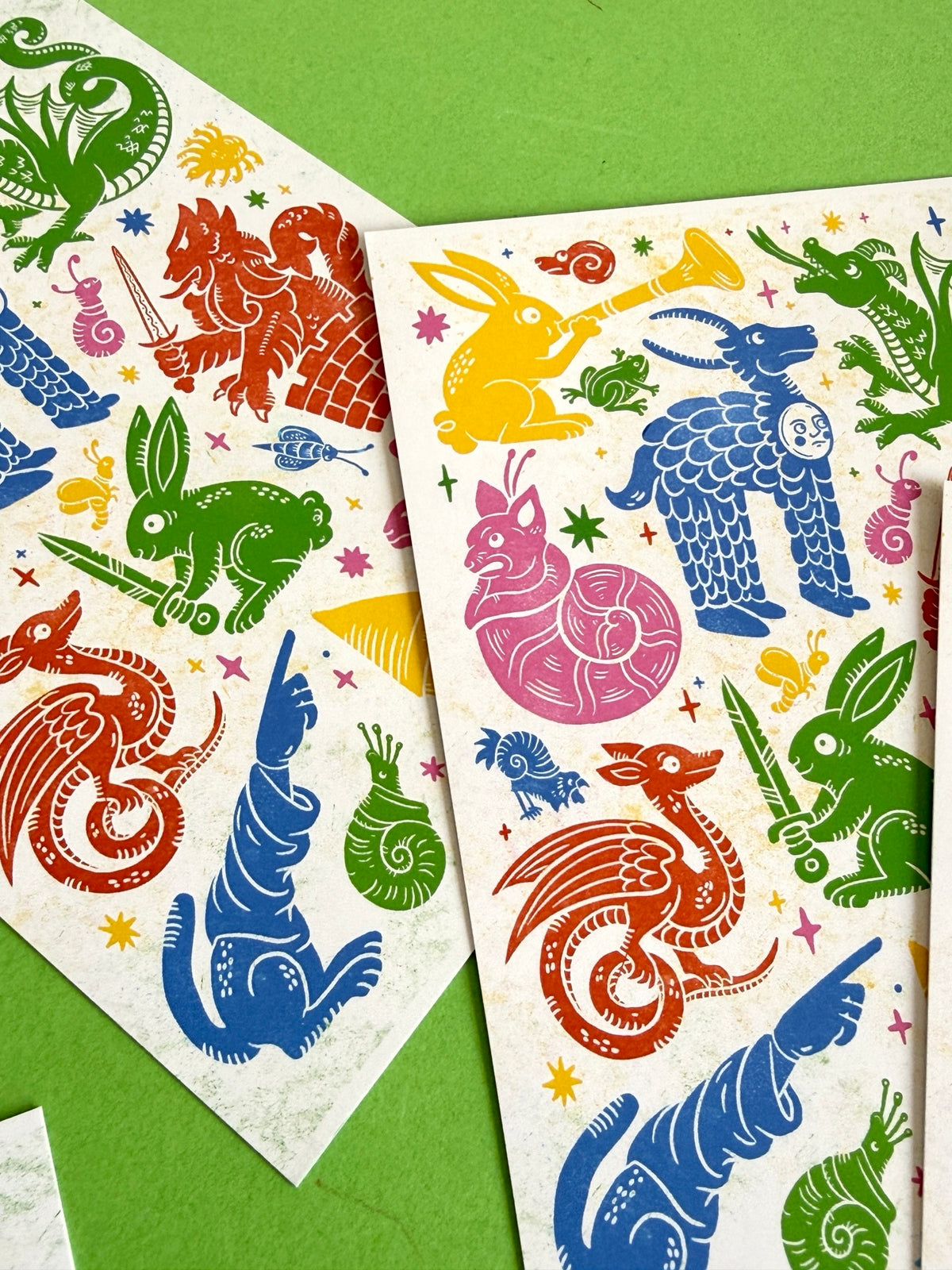 Colourful Medieval Menagerie Postcard