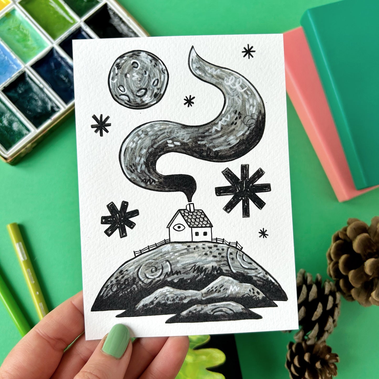 All Seeing Cottage Postcard
