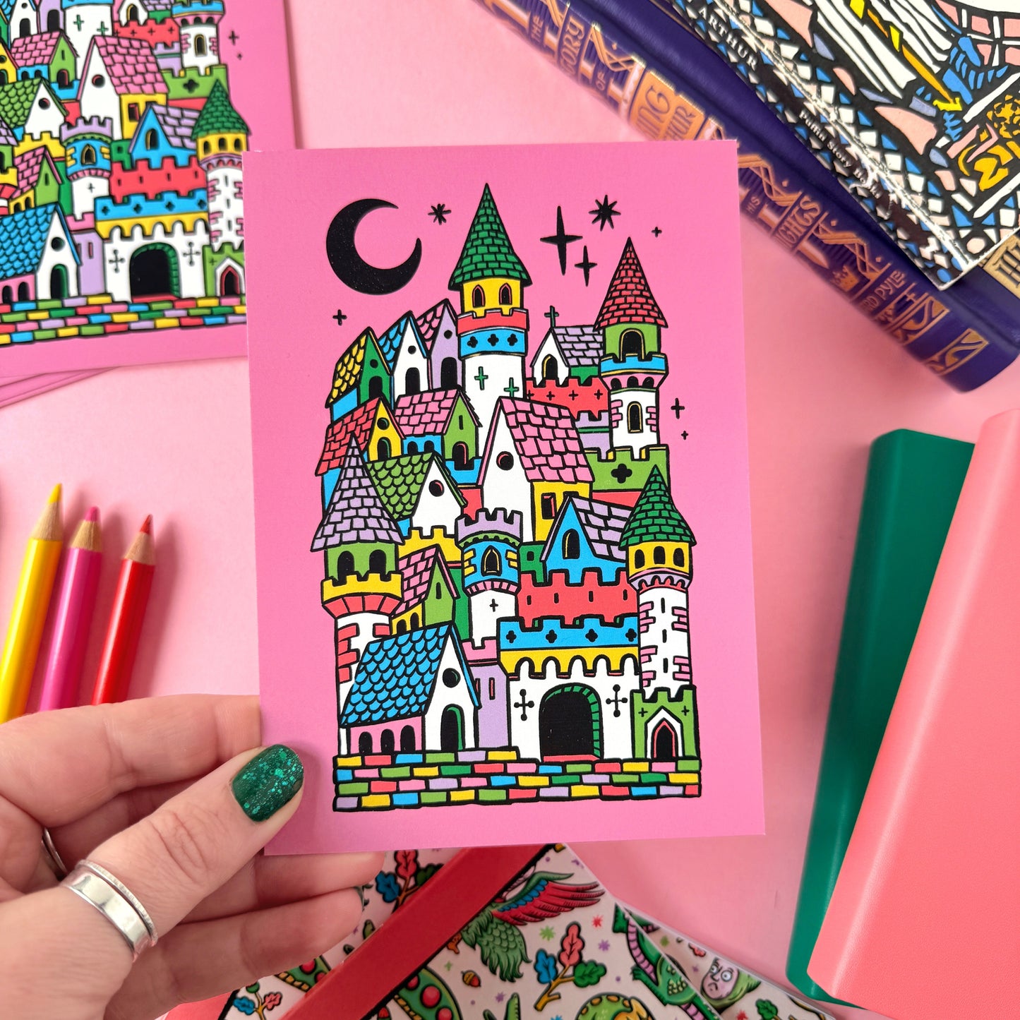 Medieval Village A6 Postcard