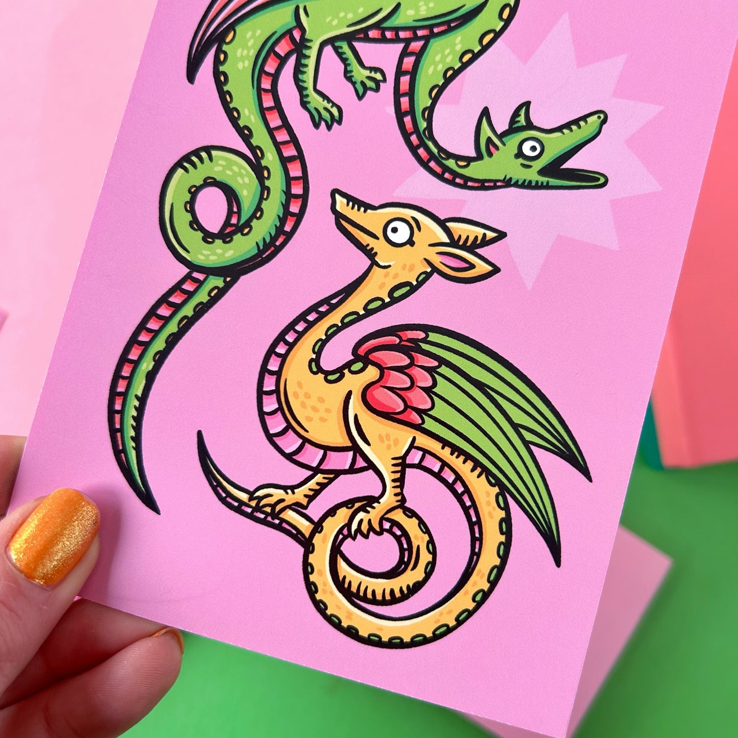 Dragons Medieval Marginalia Postcard
