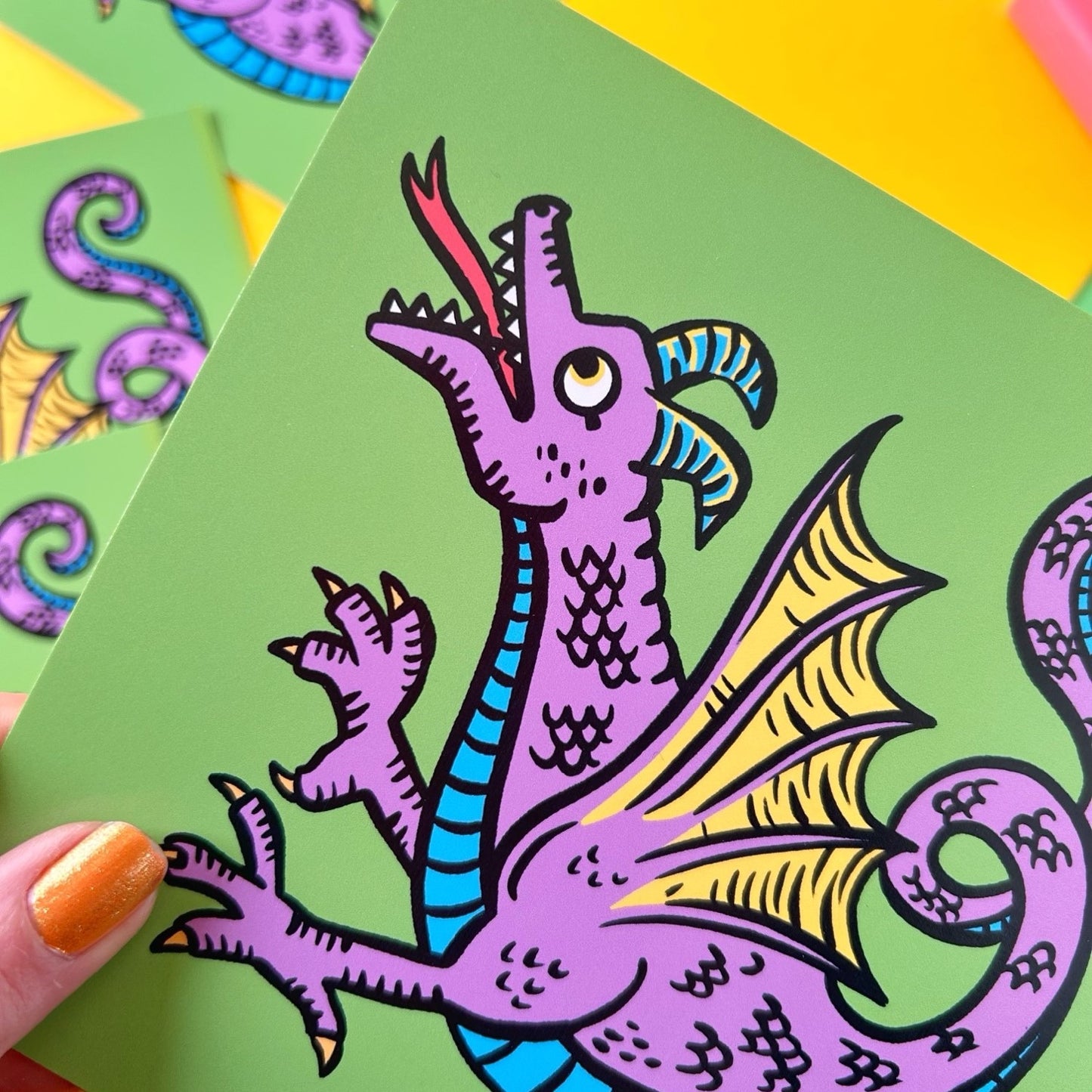 Purple Dragon Medieval Marginalia Postcard