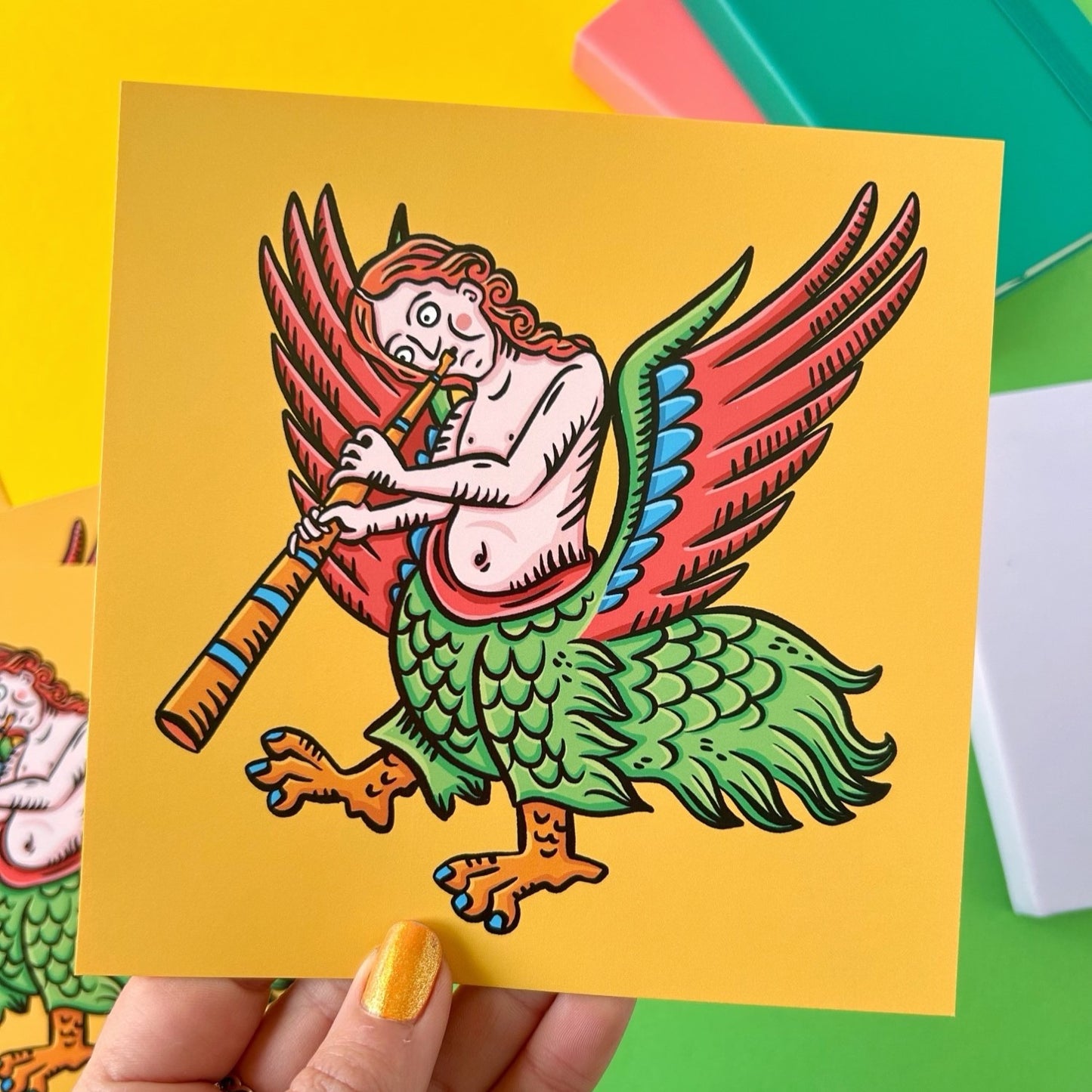Harpy Medieval Marginalia Postcard