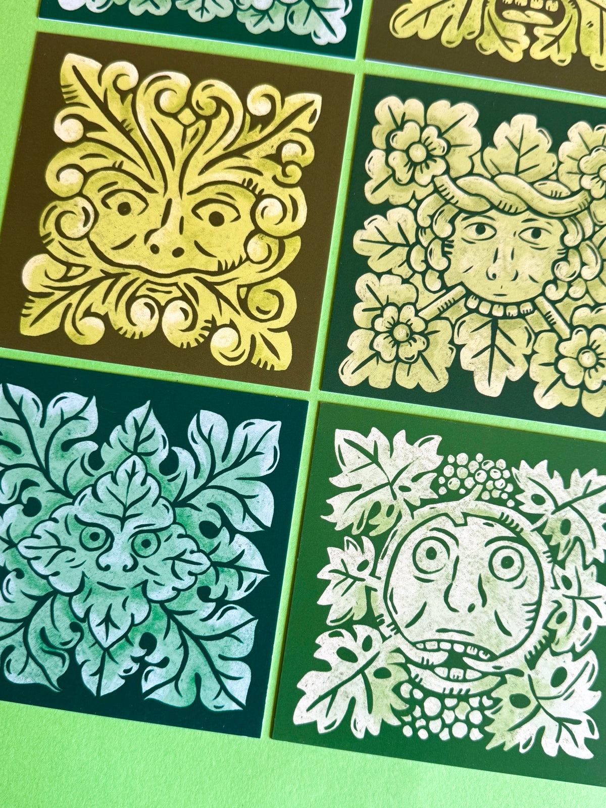 Green Man Postcard Set