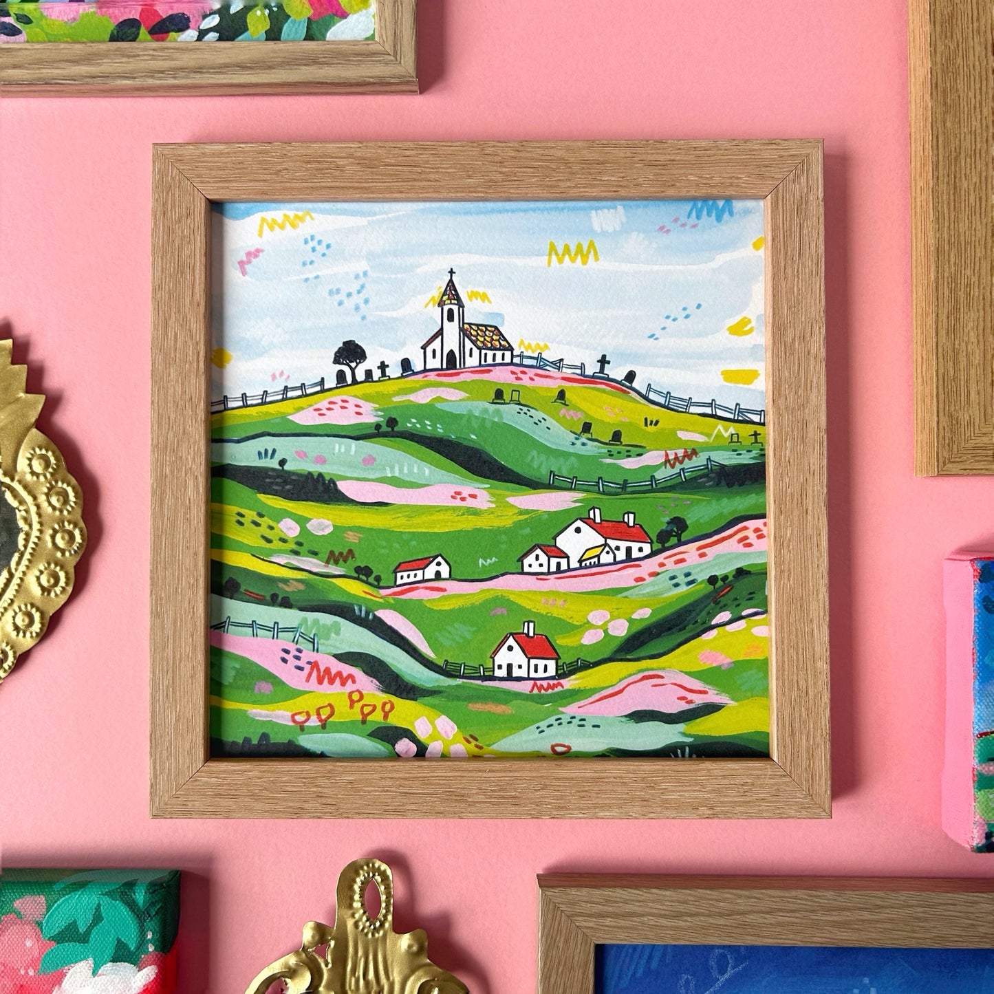 Village Church Landscape Print