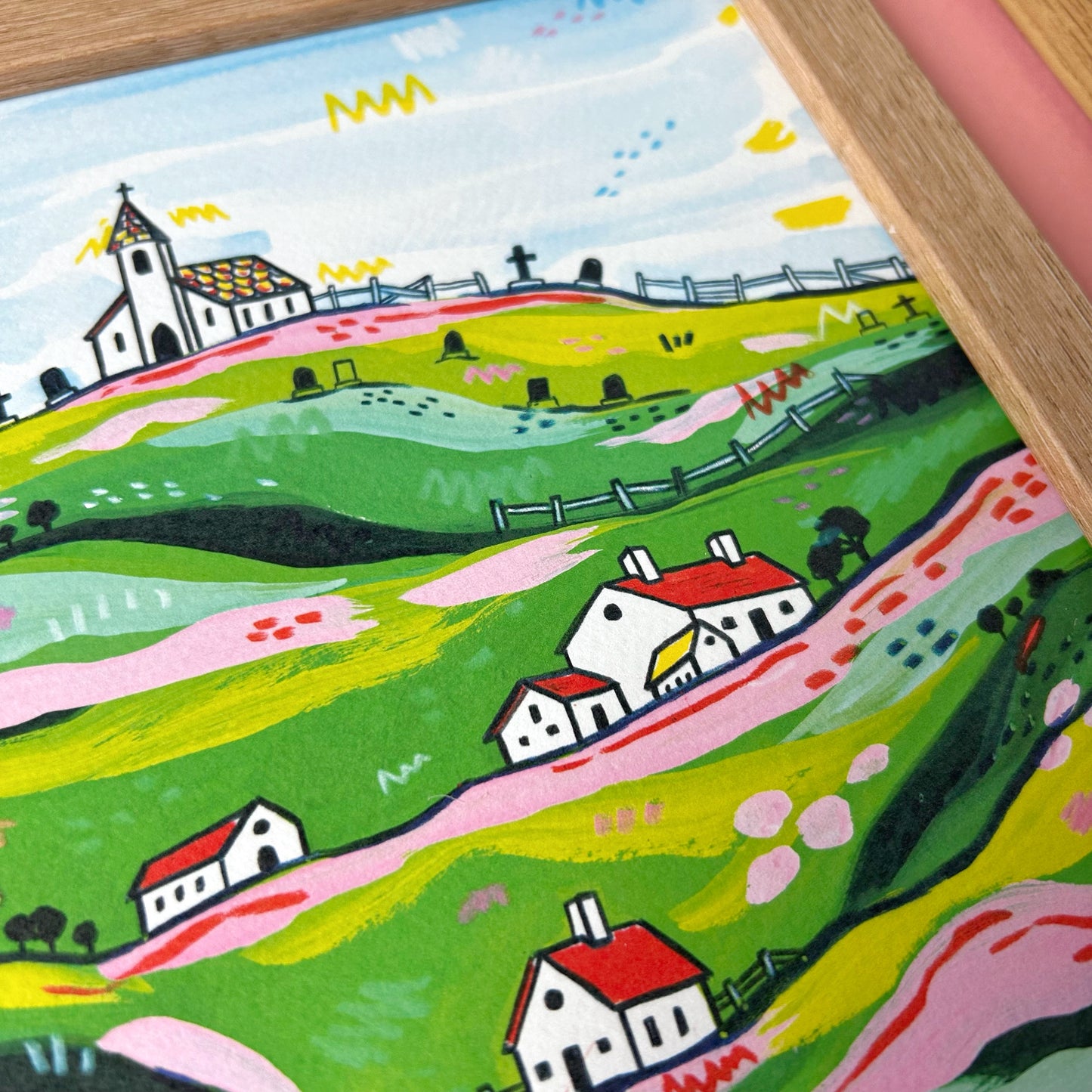 Village Church Landscape Print