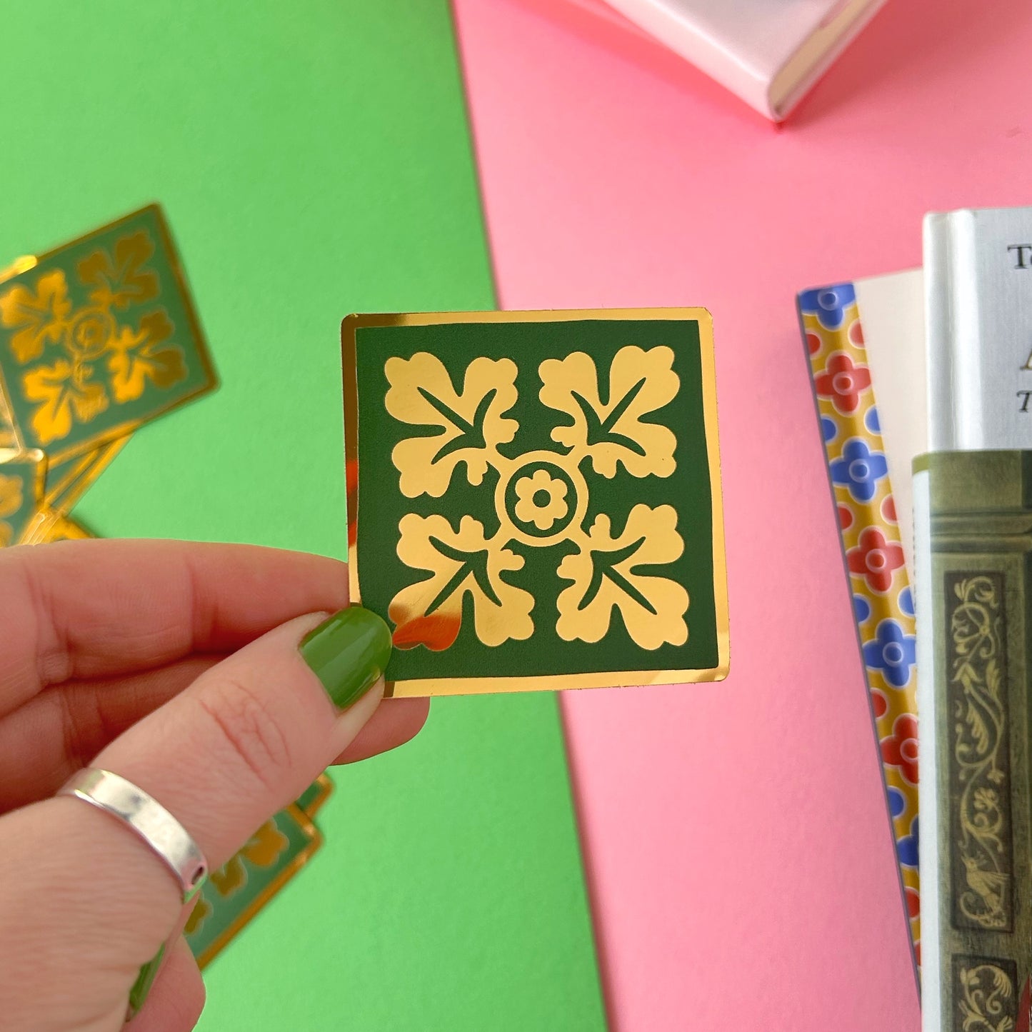 Gold Foil Leaf Medieval Tile Sticker