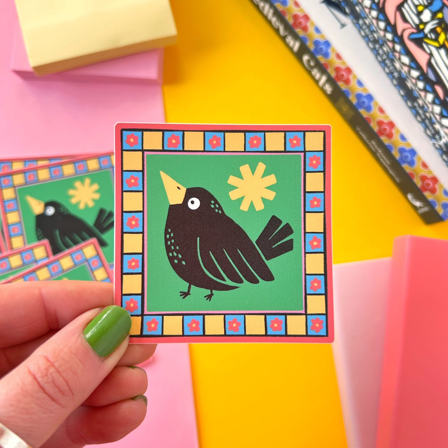 Blackbird and Star Sticker