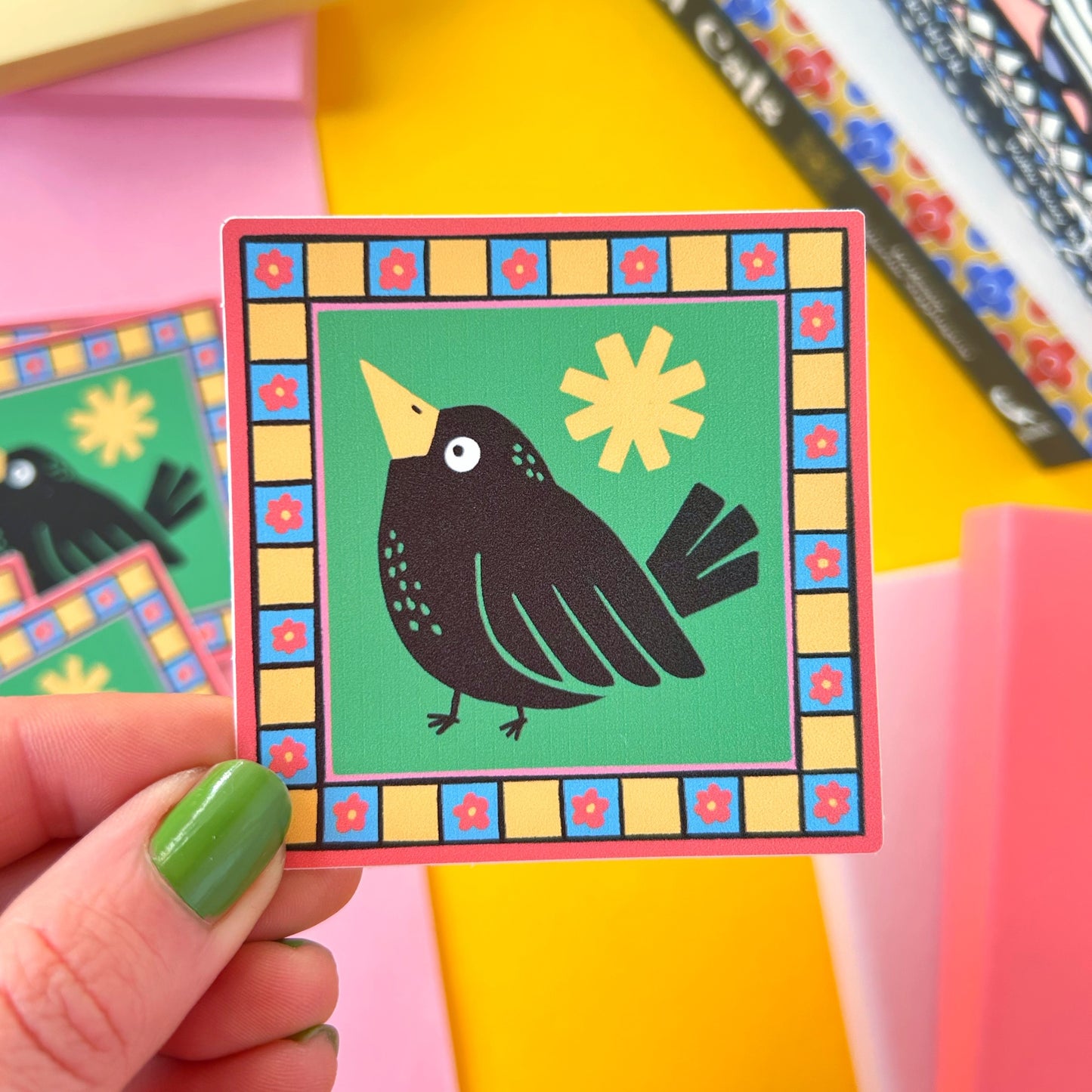 Blackbird and Star Sticker