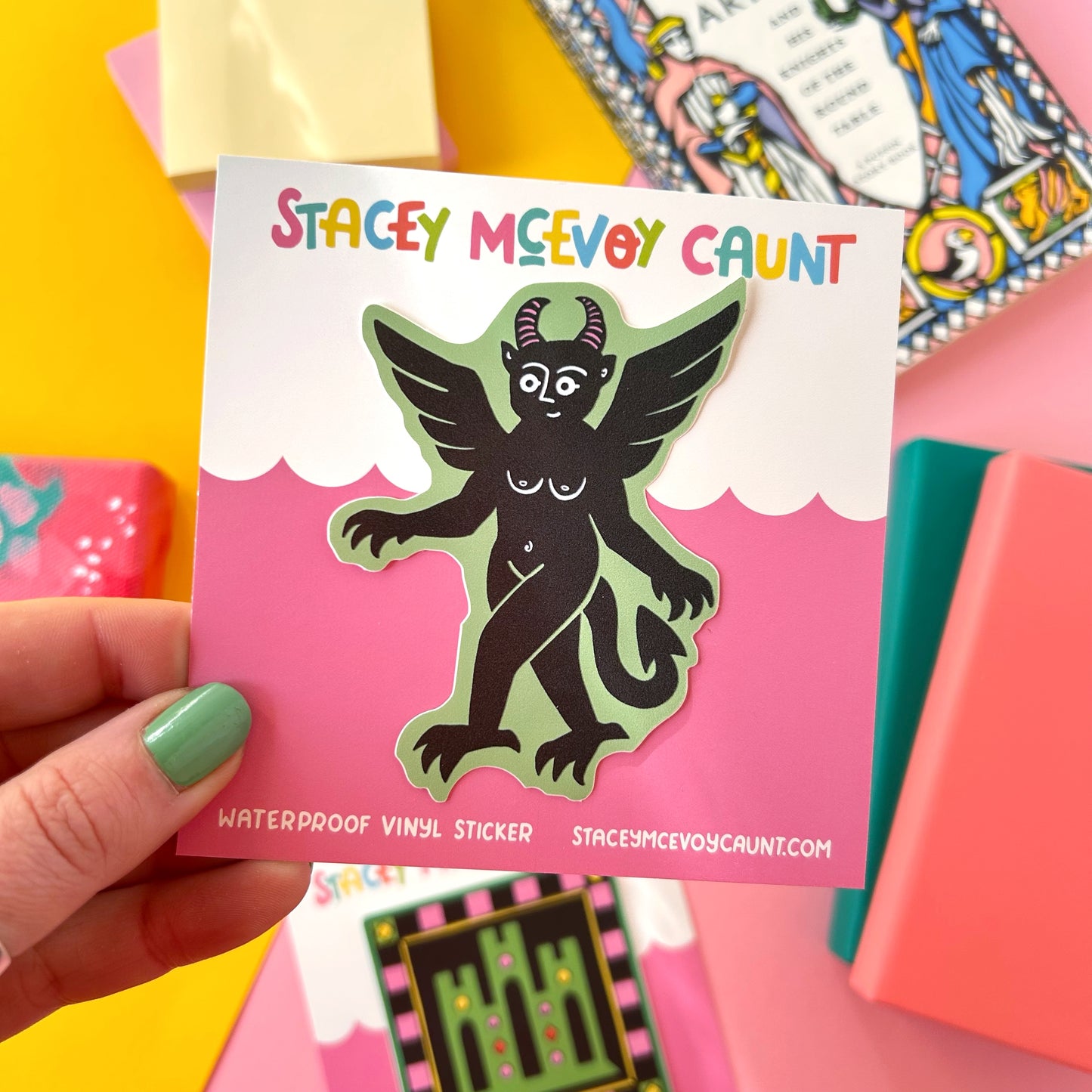 Green Boobie Devil Sticker