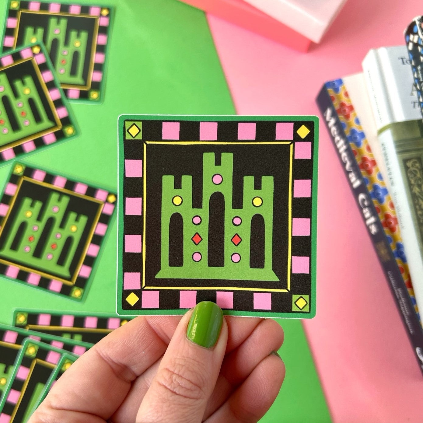 Green Castle Medieval Tile Sticker