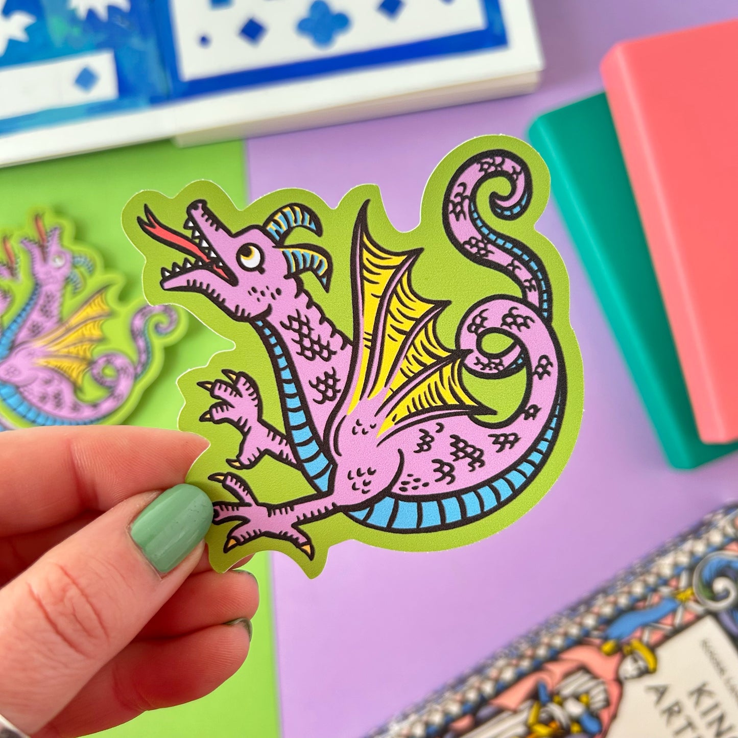 Dragon Medieval Marginalia Sticker