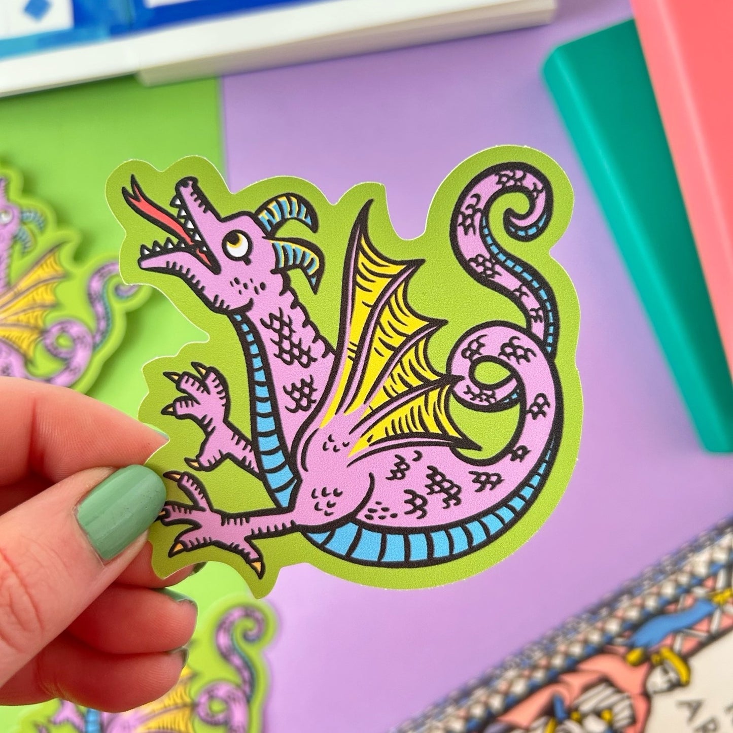 Dragon Medieval Marginalia Sticker