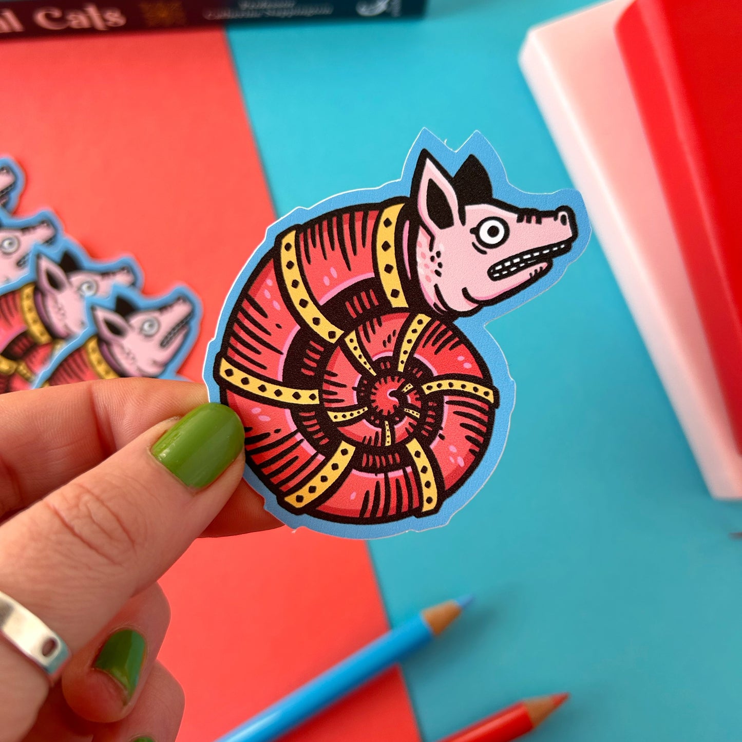 Pig Snail Medieval Marginalia Sticker