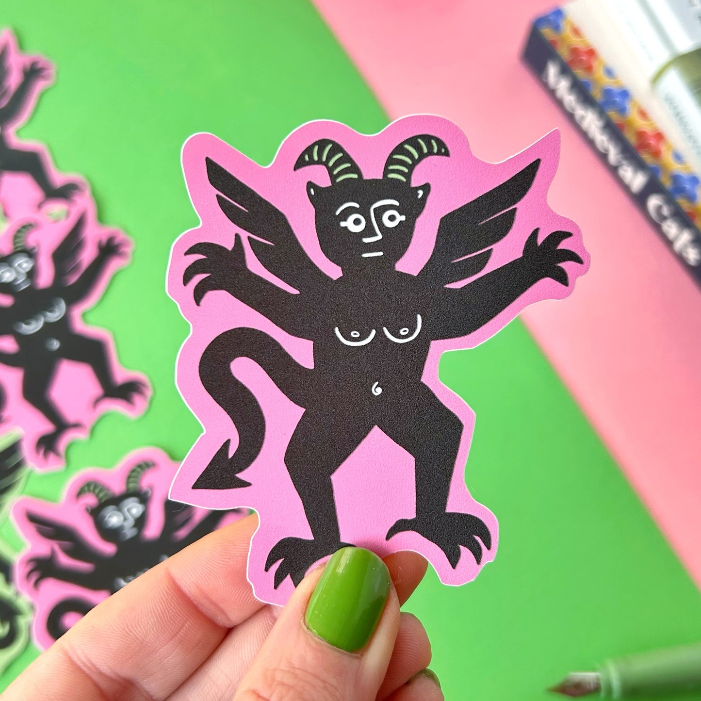 Pink Boobie Devil Sticker