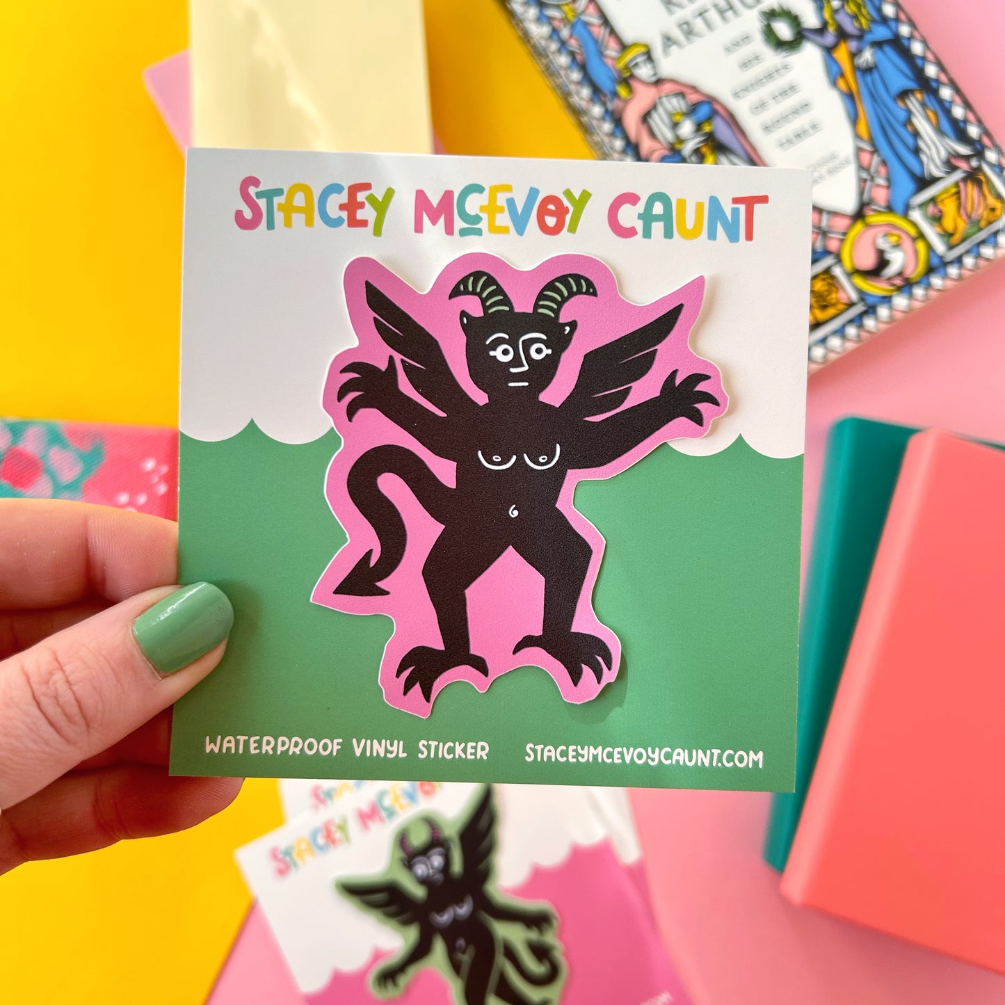 Pink Boobie Devil Sticker
