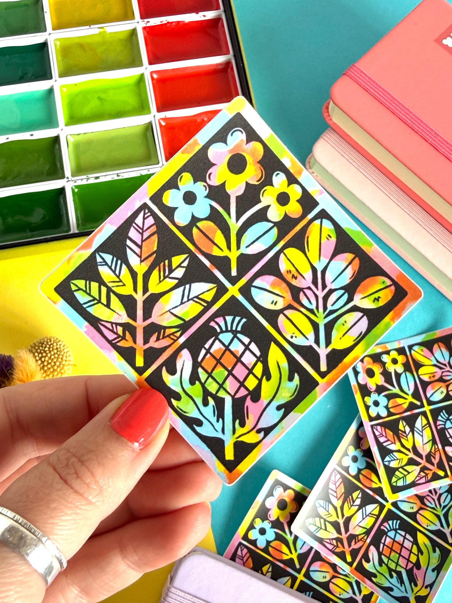 Rainbow Flower Tile Sticker