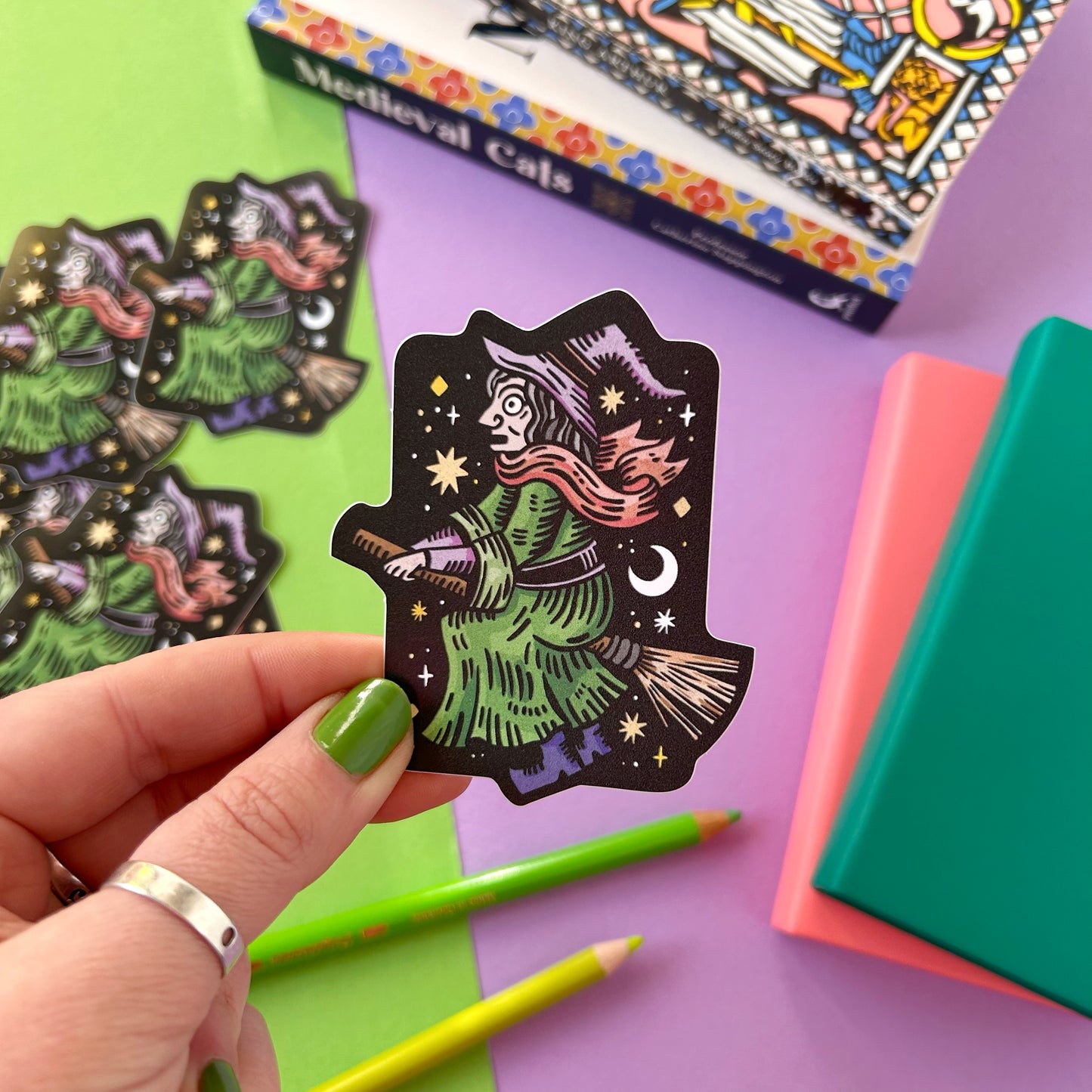 Witch on a Broom Sticker