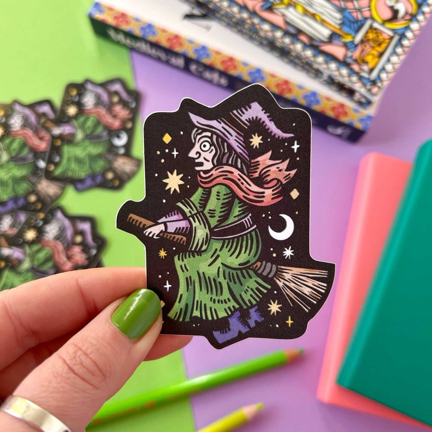 Witch on a Broom Sticker