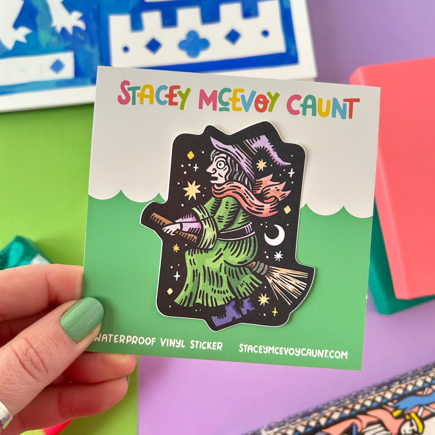 Witch on a Broom Sticker
