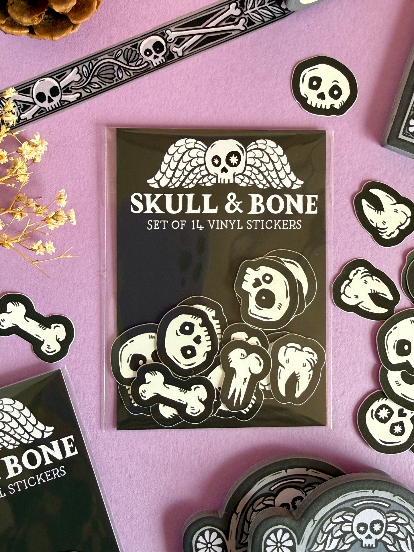Skull and Bone Mini Stickers Set