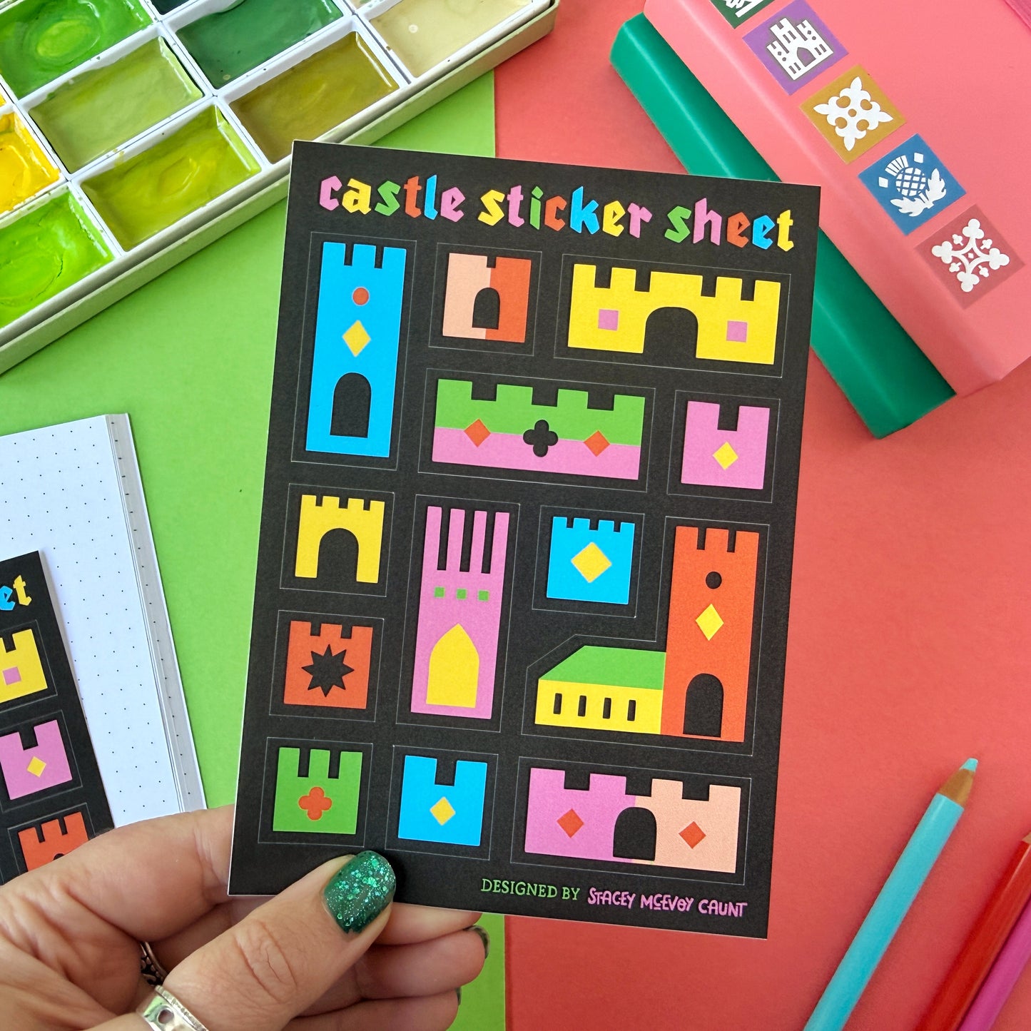 Rainbow Castles A6 Vinyl Sticker Sheet