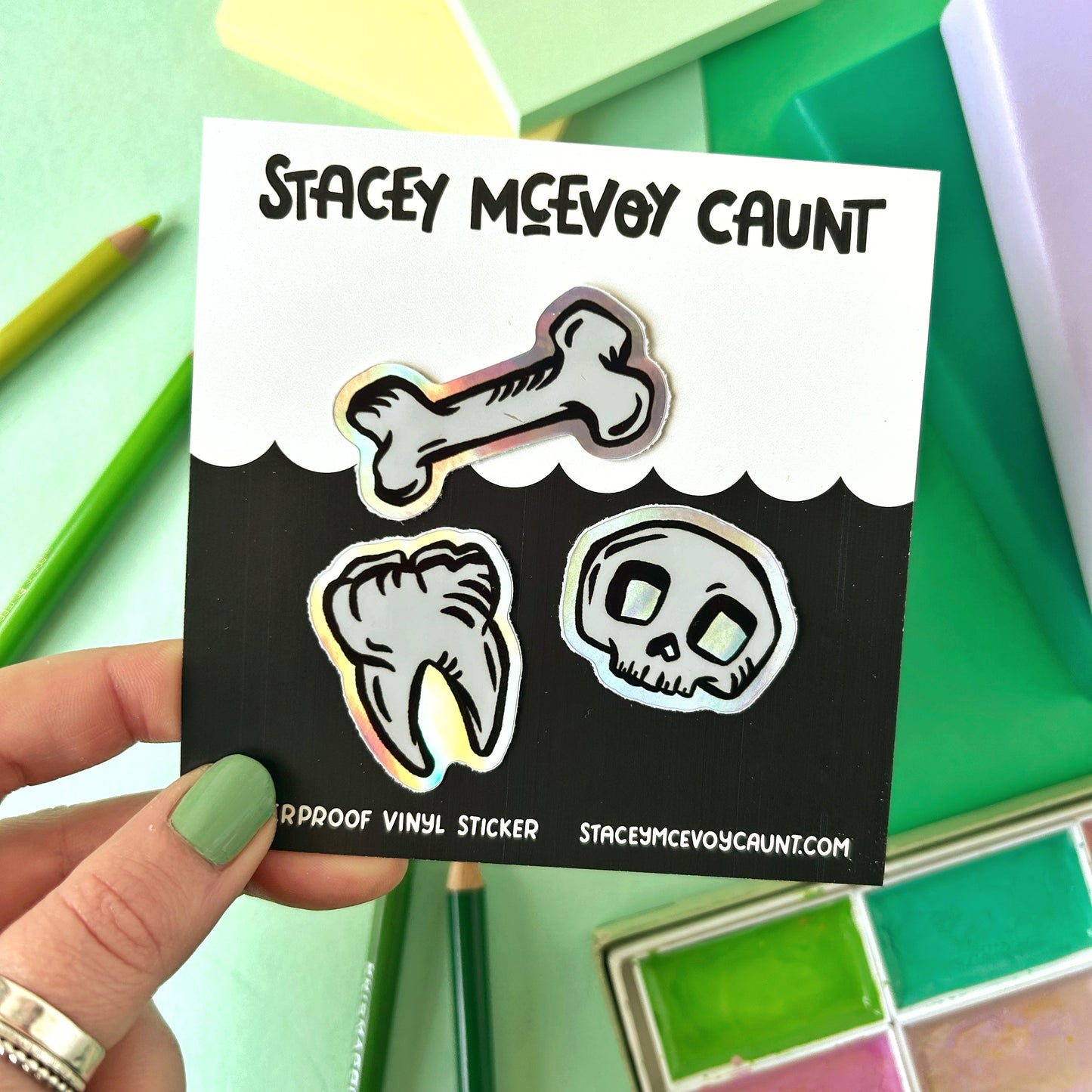 Bones Holographic Sticker Set