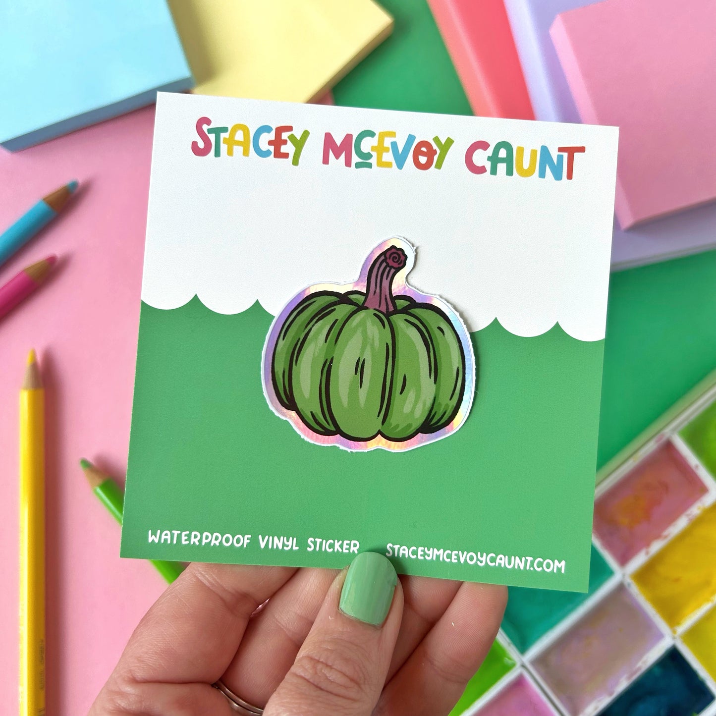 Green Pumpkin Sticker